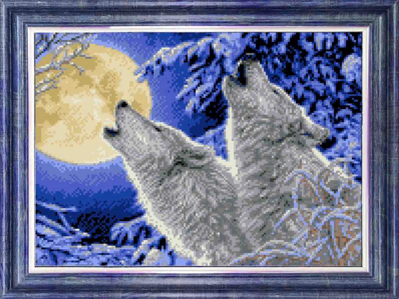 Лунная соната - Канва с нанесенным рисунком для вышивки крестом 23х30 см
